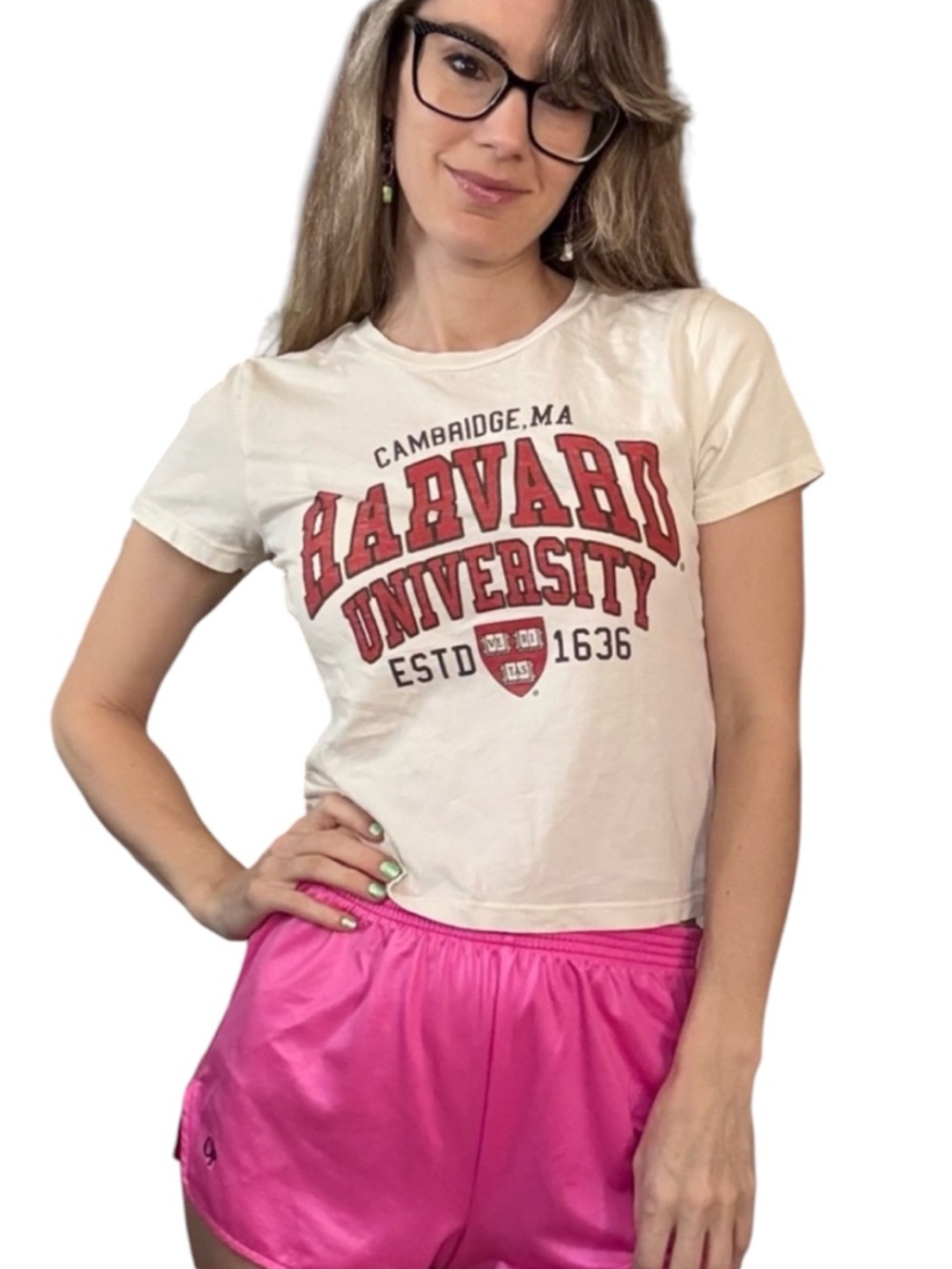 Harvard University Women's Short Sleeve White Tee